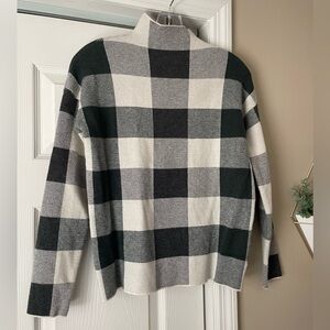 Tahari Green Plaid Sweater Mock Neck Long Sleeve | Women’s XS